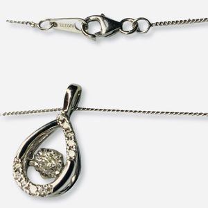 10K White Gold Diamond Pendant Necklace 25 ctw and 2.6 grams